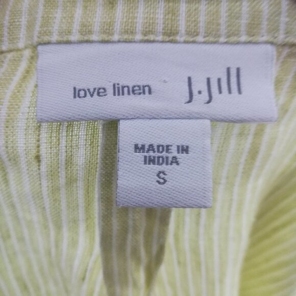 J Jill Love Linen Striped Blouse Size S Lagenlook - Picture 3 of 8